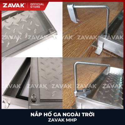Nắp hố ga Zavak MHP-AA60 KT60x60cm, lát đá dày 2cm, chịu tải xe 3.2 tấn, inox 304