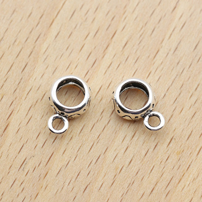 Combo charm bạc hình trụ xỏ ngang để gắn charm treo - Ngọc Quý Gemstones