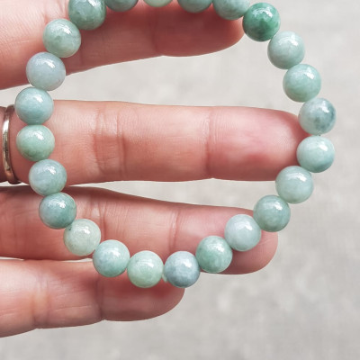 Vòng chuỗi đá cẩm thạch tự nhiên xanh ngọc nhẹ nhàng đẹp sang may mắn Size vòng hạt 8mm Hợp nữ mệnh Thủy Mộc hỏa rẻ đẹp