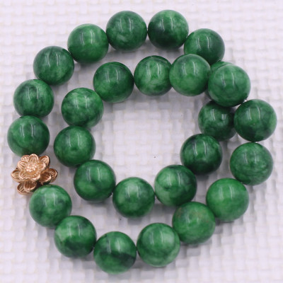 [Mệnh Mộc, Hỏa] Vòng Chuỗi Niệm Phật Đá Cẩm Thạch Sơn Thủy 14 Ly 27 Hạt Charm Hoa Sen Inox, Vòng Chuỗi Phật Giáo, Chuỗi Niệm Phật Hạt To - Phong Thủy 868