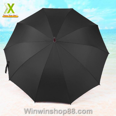 Ô dù che mưa cán cong có nút bấm tự động màu đen - Winz.vn