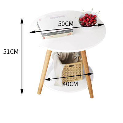 Bàn Trà Cafe 2 Tầng Chân Gỗ Sồi