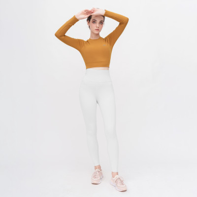 Áo Tập Yoga Gym Hibi Sports CR820 Kiểu Tay dài cổ tròn Khoét Lưng, Kèm Mút Ngực