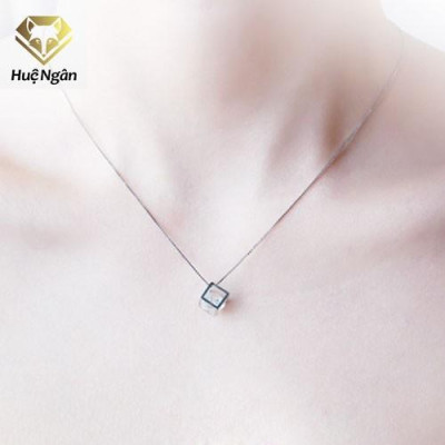 Dây chuyền bạc Ý 925 Huệ Ngân - Hình lập phương cá tính PP1522