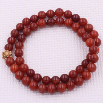 [Mệnh Hỏa, Thổ] Vòng Chuỗi Niệm Phật Đá Vân Rồng Đỏ 12 Ly 54 Hạt Charm Hoa Sen Inox, Vòng Chuỗi Phật Giáo, Chuỗi Niệm Phật Hạt To - Phong Thủy 868