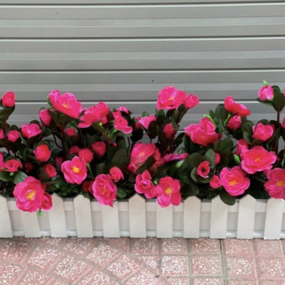 Chậu hàng rào hoa trang trí - Size từ 30cm đến 50cm - Cây giả, hoa lụa Decor trang trí nhà cửa