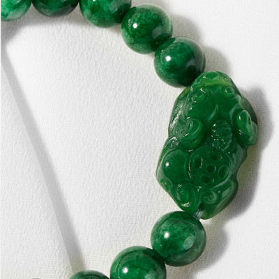 Vòng tay đá cẩm thạch sơn thủy phối tý hưu Ngọc Quý Gemstone