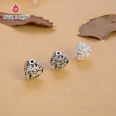 Charm chặn hạt 3 mặt họa tiết hoa văn - Ngọc Quý Gemstones
