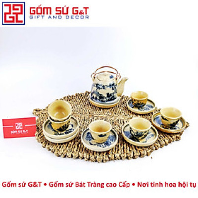Bộ trà nhật vuốt tay sơn thủy men rạn Gốm Sứ G&T