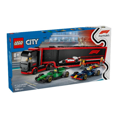 LEGO CITY 60445 Đồ Chơi Lắp Ráp Xe Vận Chuyển Xe Đua F1 (1086 chi tiết)