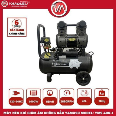 MÁY NÉN KHÍ SẠCH GIẢM ÂM 1690W 40 LÍT YMS-40N-1 YAMASU - HÀNG CHÍNH HÃNG