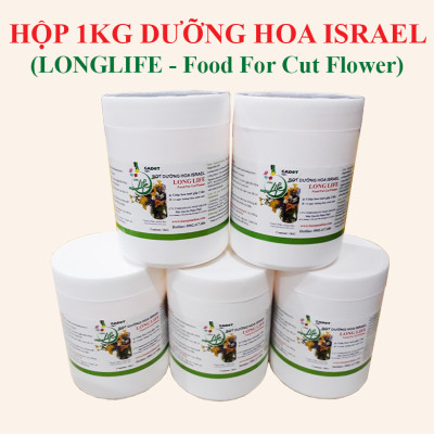 Bộ 5 hộp Loại 1KG Chế phẩm xử lý hoa Longlife của Israel - Bảo quản hoa cắm bình tươi lâu và 14 ngày không thối nước
