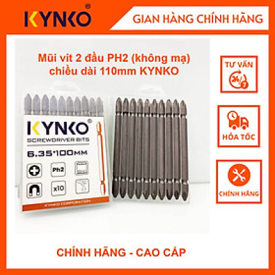Mũi vít 2 đầu PH2 (không mạ) chiều dài 110mm CHÍNH HÃNG KYNKO MVKM2XPH2 -110-V10