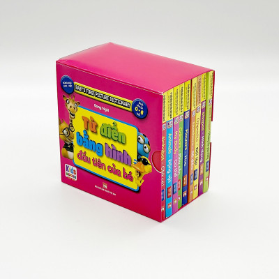 Bách Khoa Tri Thức Bằng Hình - Trọn Bộ 4 Hộp Từ Điển Bằng Hình Đầu Tiên Của Bé ,Đố Bé ở Sau Là Gì ( Bìa Cứng )