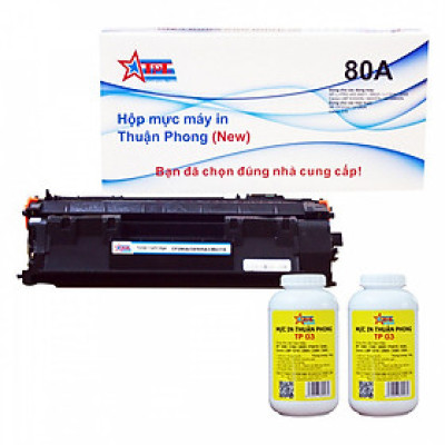 COMBO Hộp mực Thuận Phong 80A / 05A (TỰ NẠP) + 2 lọ mực đổ TP03 dùng cho máy in HP M401/ M425/ P2035/ P2055 / Canon LBP 251/ 6300/ MF411/ 5980 – Hàng Chính Hãng