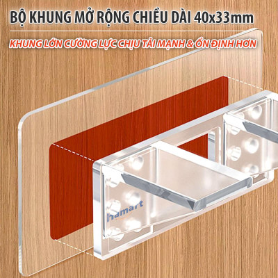 Móc Tam Giác Đôi Đỡ Kệ Gỗ Lớn Kê Giá Chia Ngăn Tủ Quần Áo Vách Nhựa Bếp Ke Góc L Dán Tường Siêu Dính