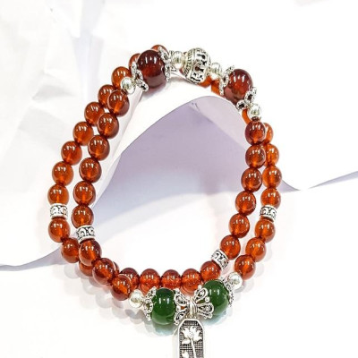 Vòng tay mệnh Hỏa , Thổ đá Garnet , đá Ngọc phật , charm Cây Sen