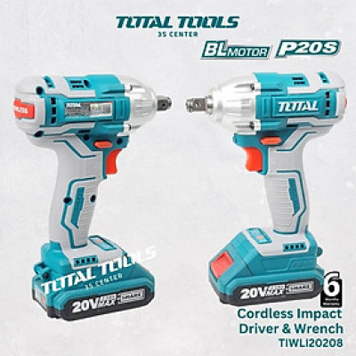MÁY BẮN BU LÔNG PIN 20V (2 pin 2.0Ah + sạc)TOTAL TIWLI20208 - HÀNG CHÍNH HÃNG