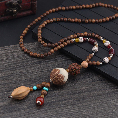 CHUỖI HẠT GỖ ĐEO TAY / ĐEO CỔ KẾT HỢP HẠT BỒ ĐỀ VÀ NGỌC LAM TÂY TẠNG