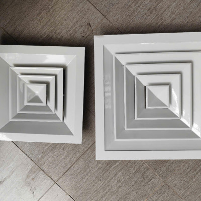 Cửa gió khuếch tán 350x350 nhôm sơn tĩnh điện, cửa gió cấp điều hòa âm trần