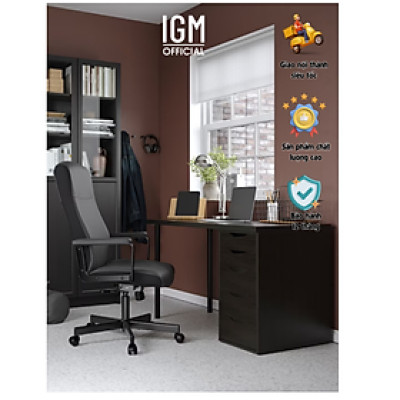 Bàn Huchu 1 Hộc Tủ Đen Chất Liệu Gỗ MDF Phủ Melamine HC-B2