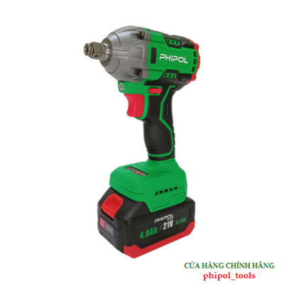 Combo Máy siết bu lông 21V động cơ không chổi than PHIPOL TOOLS PH3032 Kèm 2 pin và sạc - Hàng Chính Hãng