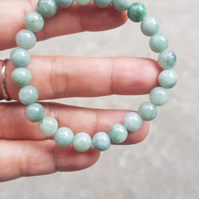 Vòng chuỗi đá cẩm thạch tự nhiên xanh ngọc nhẹ nhàng đẹp sang may mắn Size vòng hạt 8mm Hợp nữ mệnh Thủy Mộc hỏa rẻ đẹp