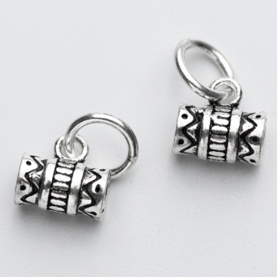 Combo 4 cái charm bạc hình trụ xỏ ngang để gắn charm treo - Ngọc Quý Gemstones