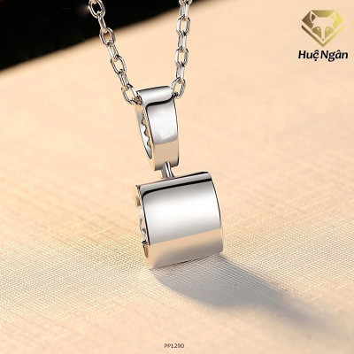 Dây chuyền bạc 925 Huệ Ngân - Mặt vuông đính đá PP1290