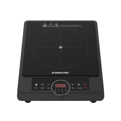 Bếp hồng ngoại Sunhouse SHD6012A - Công suất 2000W - Mặt kính pha lê - Chế độ hẹn giờ - Khóa trẻ em - Đa chức năng - Hàng chính hãng