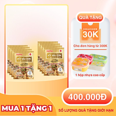 Combo 8 Gói Xốt Nấu Cơm Hương Vị Thịt Heo Và Nấm [TẶNG KÈM HỘP NHỰA CAO CẤP] Nisshin Seifun Welna