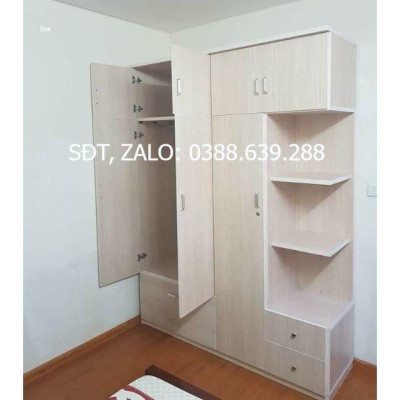 Tủ nhựa Đài Loan 2 tầng, 4 cánh kệ ngoài