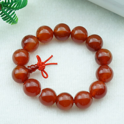 Vòng tay mã não hồ lô đỏ tự nhiên 14 mm