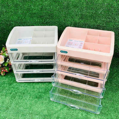 Tủ đựng mỹ phẩm, đồ dùng trang điểm, trang sức 3 tầng nhựa Hokori Việt Nhật