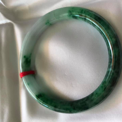 VÒNG KHỐI CẨM THẠCH TỰ NHIÊN  MÀU XANH SƠN THUỶ LÝ 50MM x dầy 7,2mm  VÒNG TAY NỮ BÓNG ĐẸP  48KG - 57KG ĐEO 