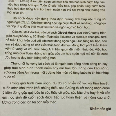 Sách - Global Maths lớp 1 (HEID)