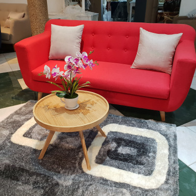 Ghế Sofa Băng Vải Nỉ Màu Hồng + Bàn Tròn _ Phong Cách Trẻ Trung _ 3 Chổ Ngồi _ Size 1800