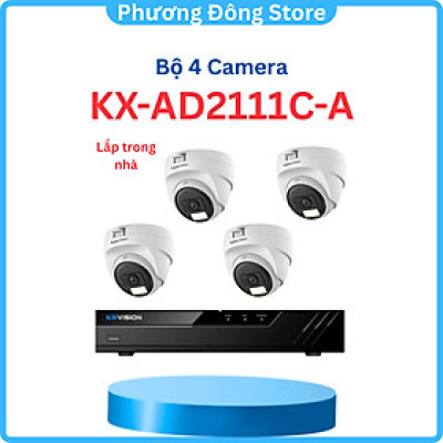 TRỌN BỘ 4 CAMERA Kbvision A2111C4 THAY QUA MÃ KX-AD2111C-A + đầu ghi camera + ổ cứng đầy đủ phụ kiện - Hàng chính hãng