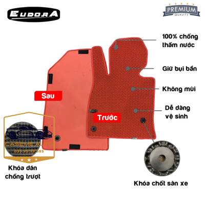 [CHEVROLET TRAILBLAZER] Thảm Trải Sàn, Lót Sàn Ô Tô Cao Su Eudora CloudFoam Thiết Kế Theo Xe Dành Cho Xe CHEVROLET TRAILBLAZER, Chống Nước, Không Mùi, Ngăn Bụi Bẩn, Dễ Vệ Sinh - Hàng Chính Hãng