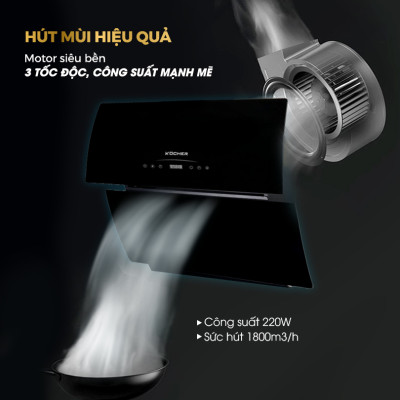 Máy hút mùi Kocher K-2080E (90CM) - Hàng Chính Hãng