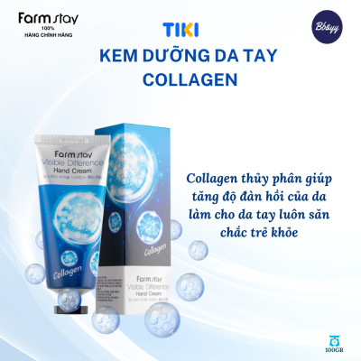 Kem Dưỡng Da Tay Collagen _ Farmstay Visible Difference Hand Cream Collagen