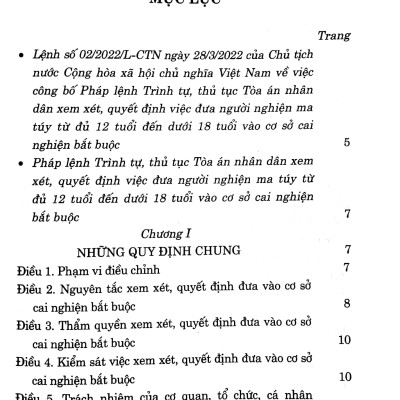 Pháp Lệnh Trình Tự Thủ Tục Tòa Án Nhân Dân Xem Xét, Quyết Định Việc Đưa Người Nghiện M.a Túy Từ Đủ 12 Tuổi Đến Dưới 18 Tuổi Vào Cơ Sở Cai Nghiện Bắt Buộc
