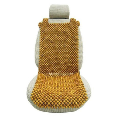 Đệm lót ghế ô tô hạt gỗ pơ mu cao cấp hạt 18ly -màu vàng (hàng làm kỹ )