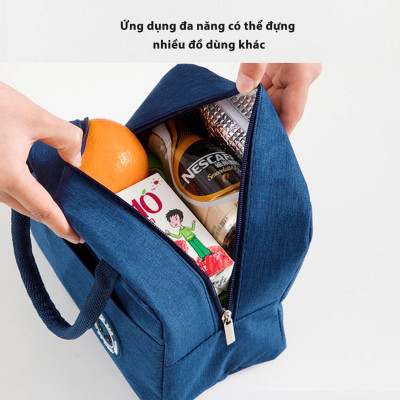 34x25x15cm Túi đựng hộp cơm cao cấp. Túi giữ nhiệt đa năng nhiều lớp. Túi đựng đồ ăn trưa. Túi chống toả nhiệt, dày dặn, phong cách Hàn Quốc thời trang, hiện đại