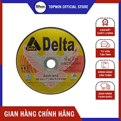 (1 Viên) Đá Cắt Kim Loại Delta 180x2x22mm Thiết Kế Lưỡi Đá Sắc Nét và Chống Mài Mòn | TOPWIN Official Store