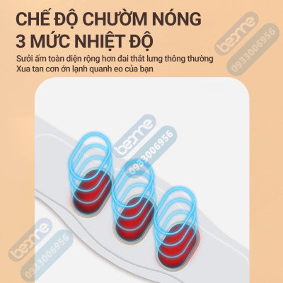 Máy massage xung điện EMS tan mỡ bụng Beame BM-B48, Đai massage lưng bụng rung nhiệt đánh tan mỡ, giảm đau bụng kinh