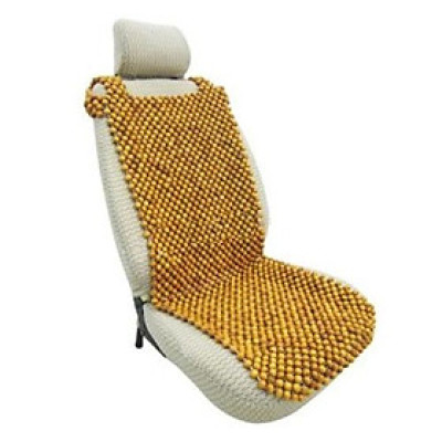 Đệm Lót Khoác Vai Ghế Xe Ô Tô Hạt Gỗ Pơ Mu Cao Cấp Hạt 1.8cm ( hình thật )