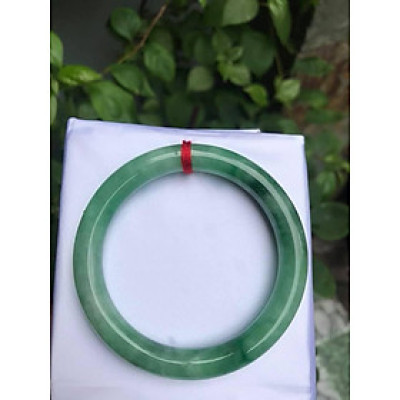 Vòng tay nữ Vip ĐẬU LÝ 50mm x độ dầy 8,2mm Đẹp nữ 50kg đến 55kg đeo màu Xanh Nhẹ Điểm Đậu Lý 100% đá cẩm thạch thiên nhiên