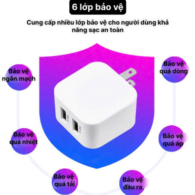 Củ sạc xuất Nhật 5V-3.4A KFLY ( JHX-AC2007) chứng nhận PSE tiêu chuẩn Nhật Bản, được dùng thử 30 ngày, bảo hành hàng chính hãng 12 tháng