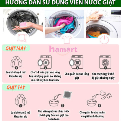 Túi 20 Viên Nước Giặt Quần Áo Hương Đào Heaven Dove 3 Trong 1 Hạt Giặt Xả Đồ Lưu Hương Tiện Lợi